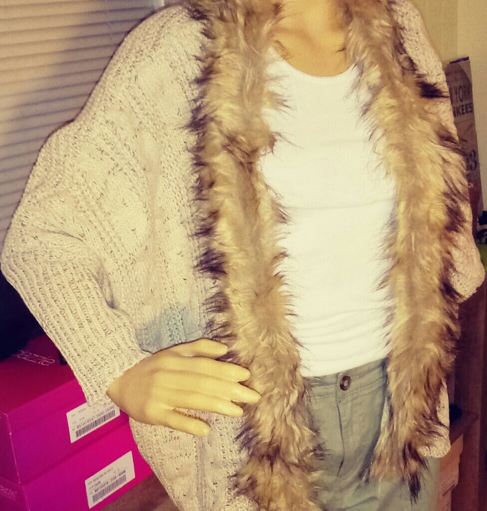 Fur Trimmed Sweater